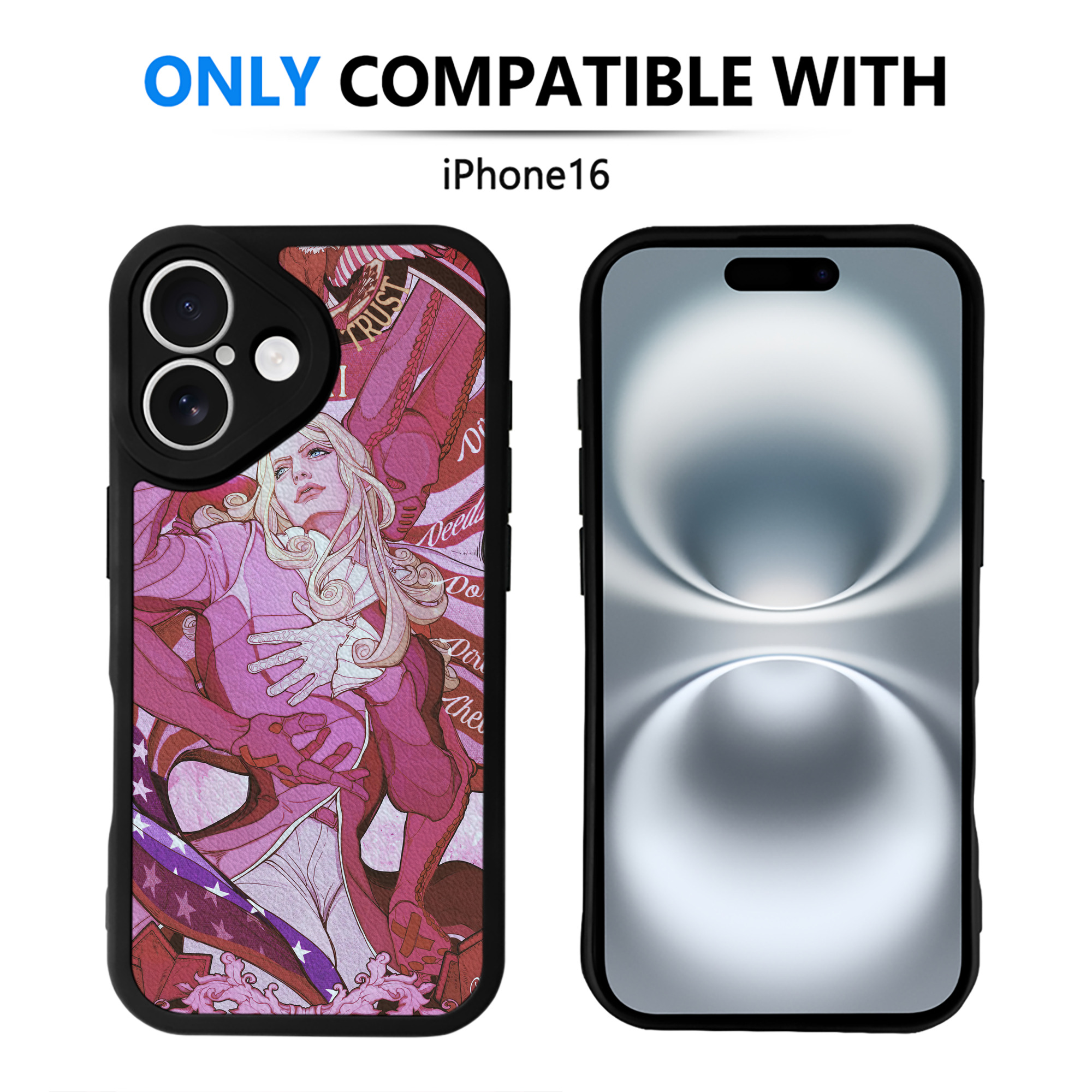 （画像用） ジョジョの奇妙な冒険 JoJo's Bizarre Adventure 【iPhone 16シリーズ対応】シリコンスマホケース（レザー調） 材質：シリコン